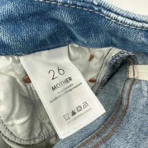 Mother High Waisted Looker Ankle Fray Au Revoir Size 26 B1736 - Picture 7 of 8